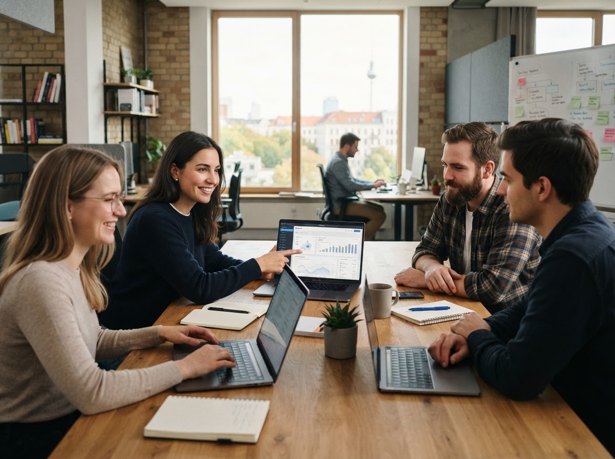 Glüntaro Team bei der Arbeit an der Analyseplattform
