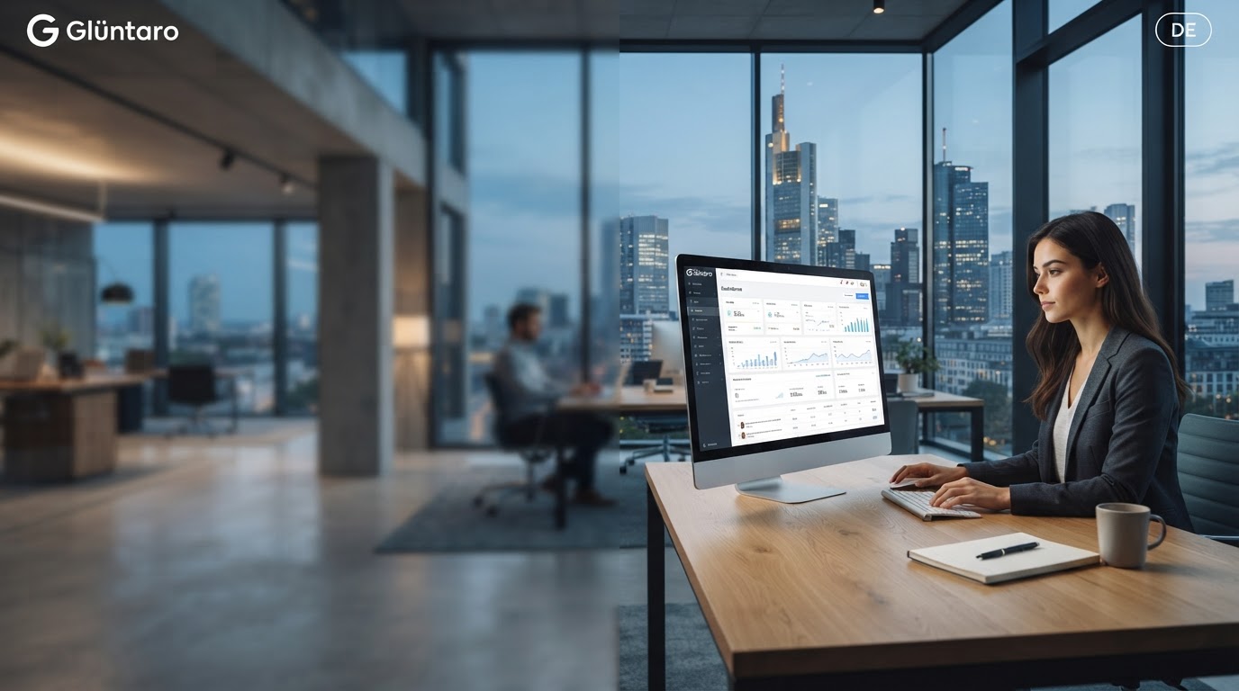 Glüntaro Dashboard-Ansicht einer datengestützten Analyse digitaler Assets